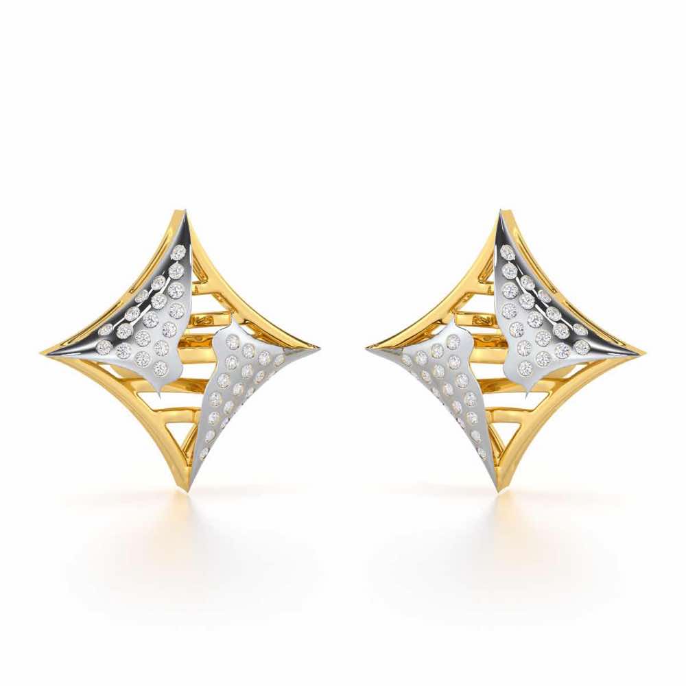 Striking Bright Silver Earrings - Yellow Gold - Image 1