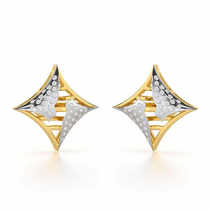 Striking Bright Silver Earrings - Yellow Gold - Image 1