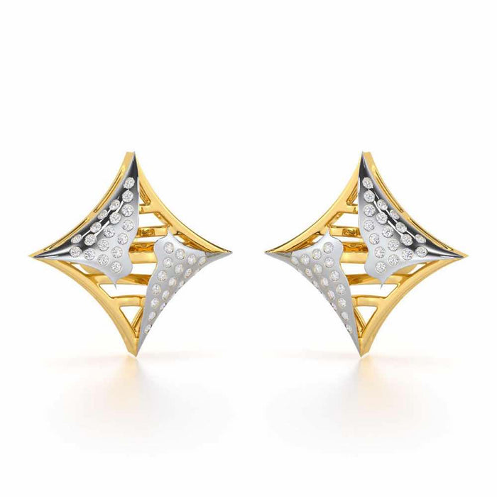 Striking Bright Silver Earrings - Yellow Gold - Image 1