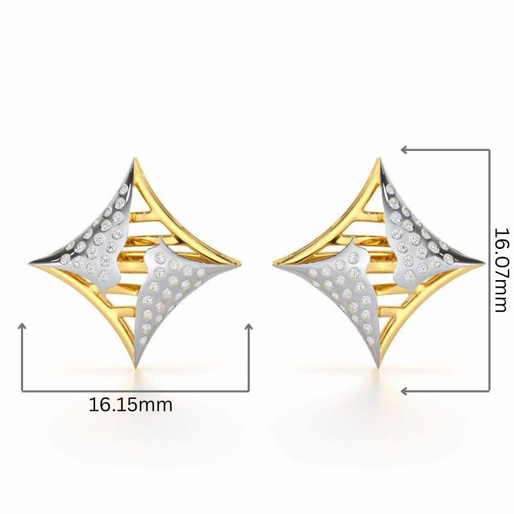 Striking Bright Silver Earrings - Yellow Gold - Image 2