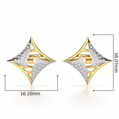 Striking Bright Silver Earrings - Yellow Gold - Image 2
