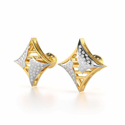 Striking Bright Silver Earrings - Yellow Gold - Image 3