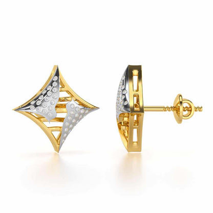 Striking Bright Silver Earrings - Yellow Gold - Image 4