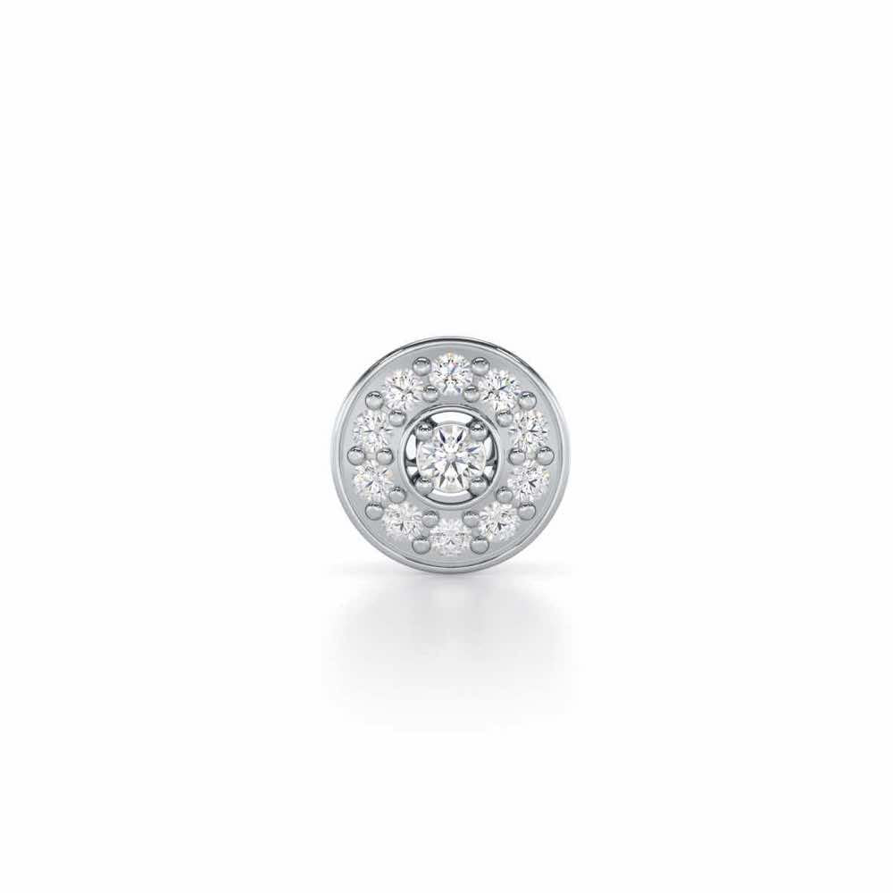 Striking Silver Men Stud - White Gold - Image 1