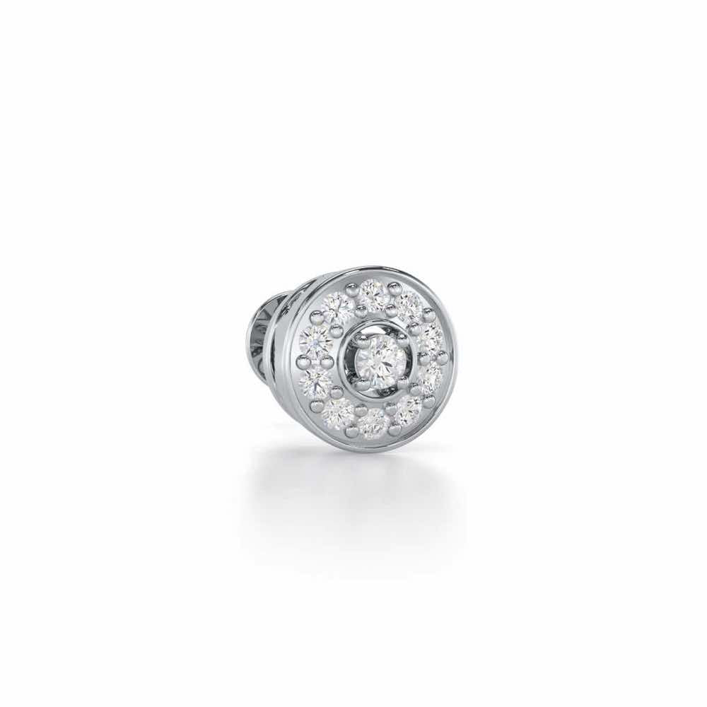 Striking Silver Men Stud - White Gold - Image 2