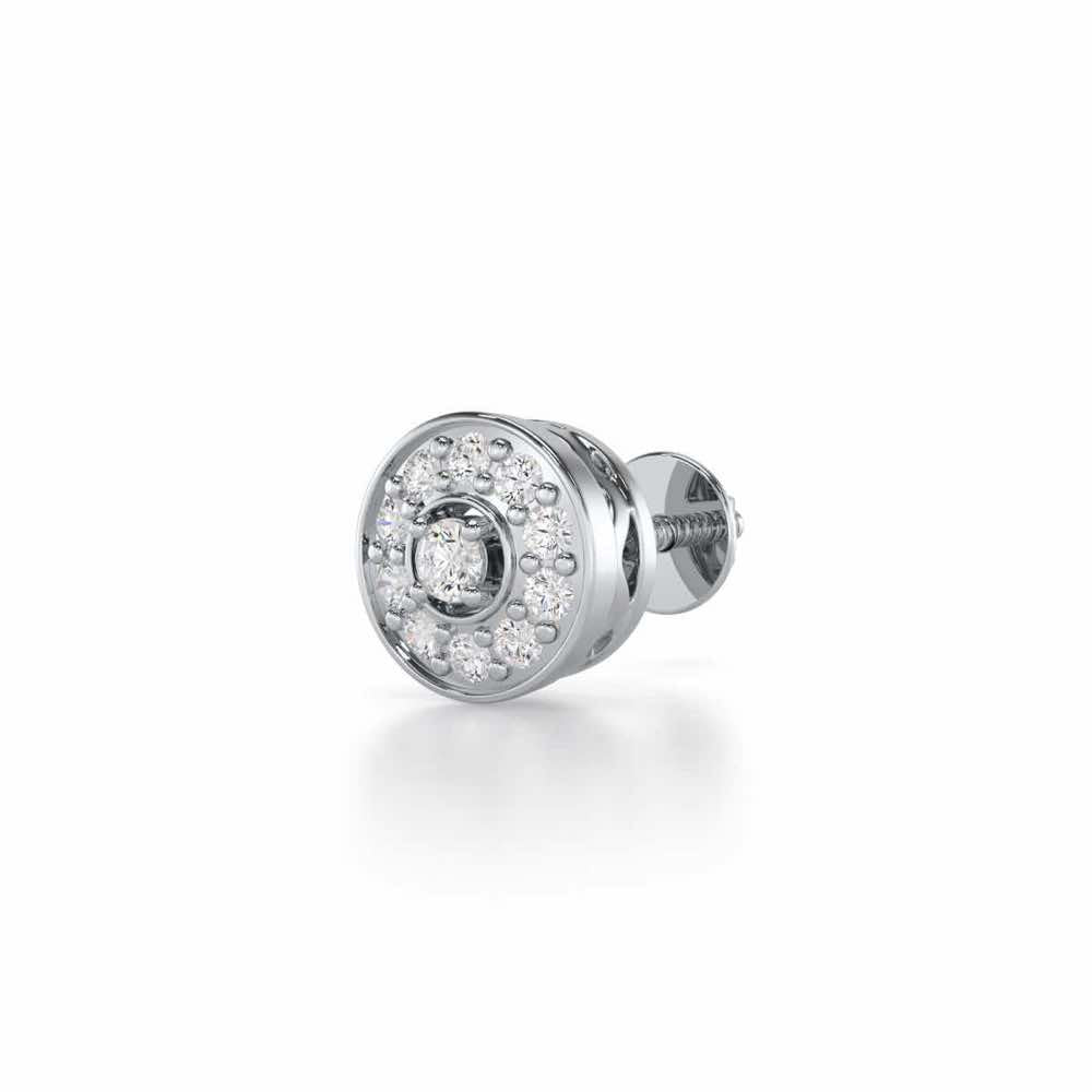Striking Silver Men Stud - White Gold - Image 3