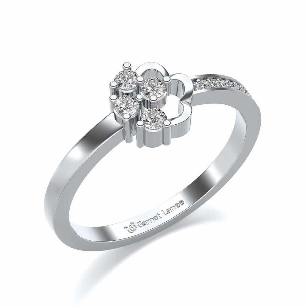 Stringzi Silver Ring - White Gold - Image 1