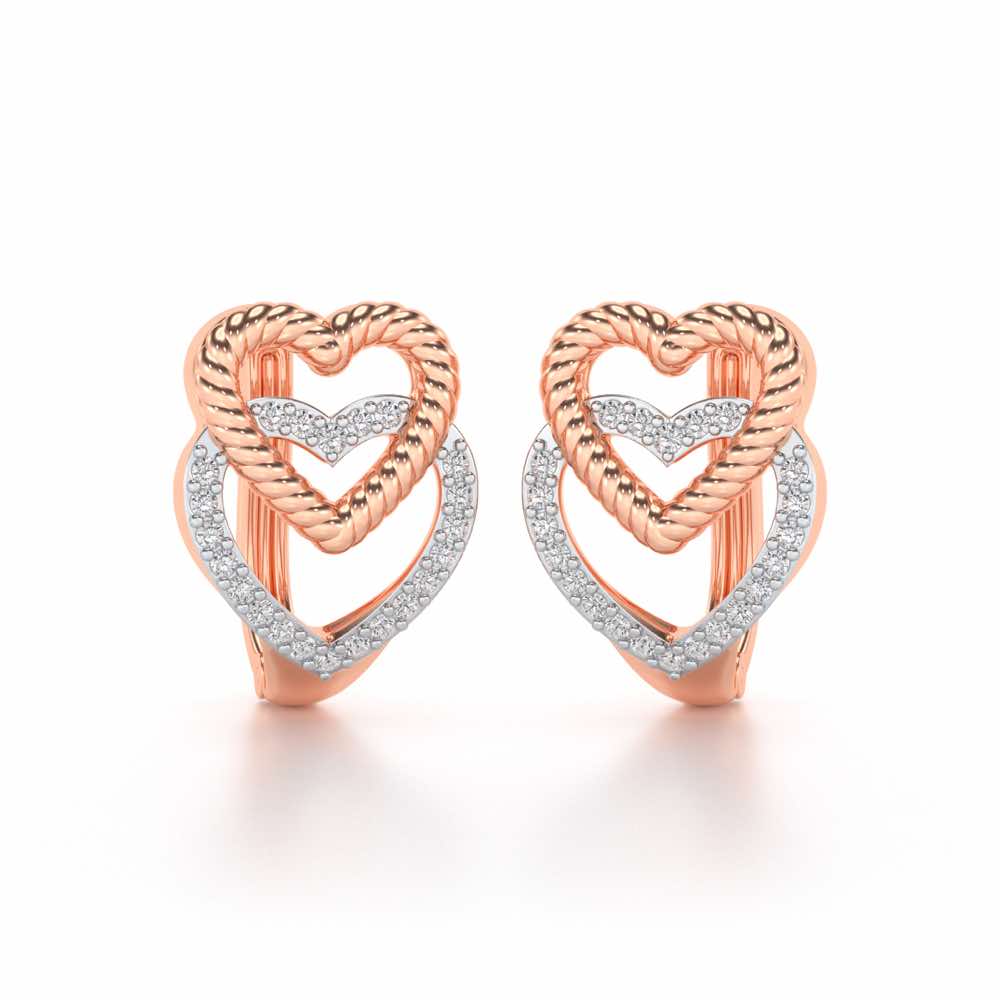 Stuck Hearts Silver Bali - Rose Gold - Image 1
