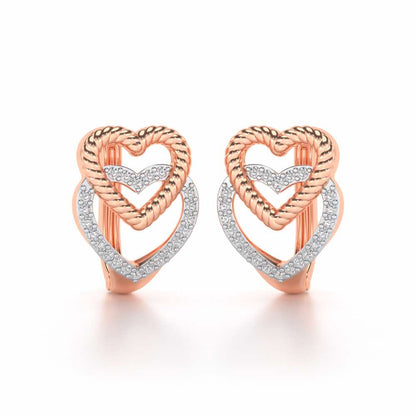 Stuck Hearts Silver Bali - Rose Gold - Image 1