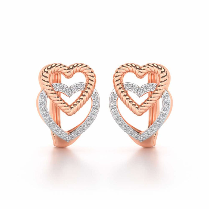 Stuck Hearts Silver Bali - Rose Gold - Image 1