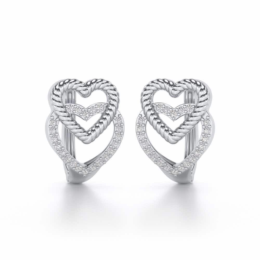 Stuck Hearts Silver Bali - White Gold - Image 1