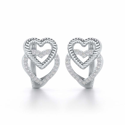 Stuck Hearts Silver Bali - White Gold - Image 1