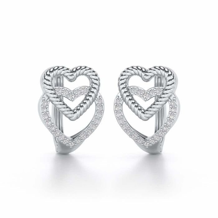 Stuck Hearts Silver Bali - White Gold - Image 1