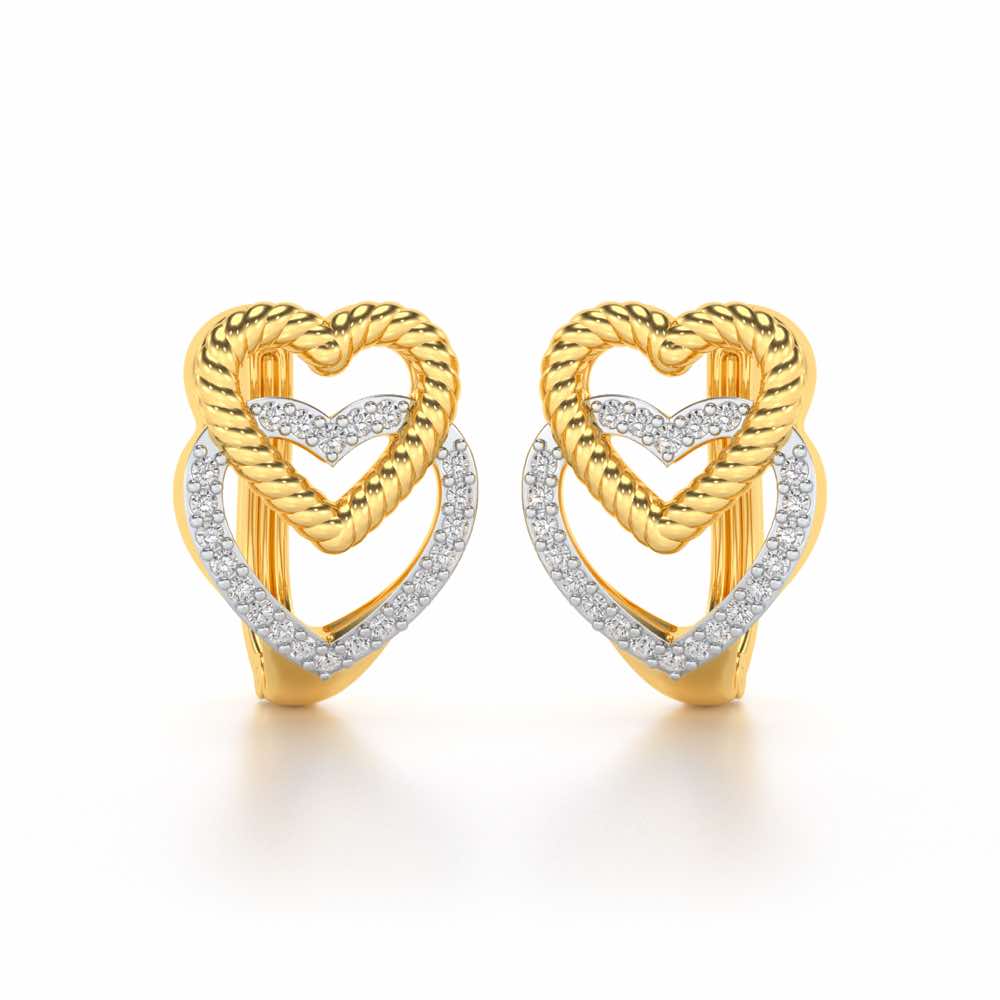Stuck Hearts Silver Bali - Yellow Gold - Image 1