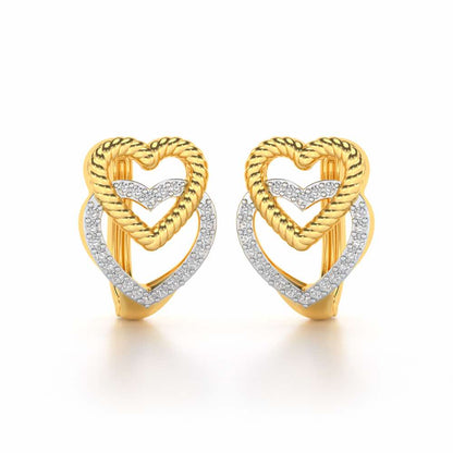 Stuck Hearts Silver Bali - Yellow Gold - Image 1