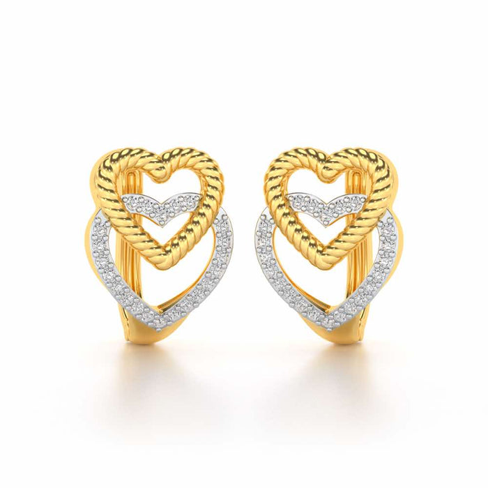 Stuck Hearts Silver Bali - Yellow Gold - Image 1
