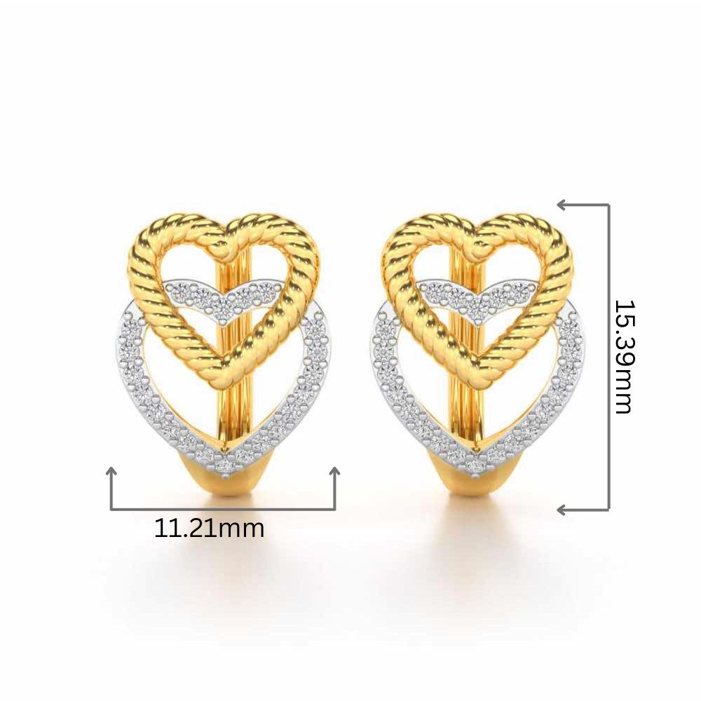 Stuck Hearts Silver Bali - Yellow Gold - Image 2