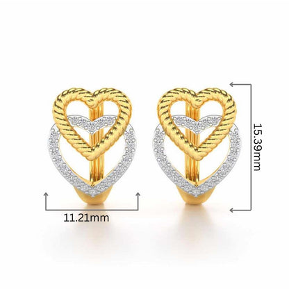 Stuck Hearts Silver Bali - Yellow Gold - Image 2