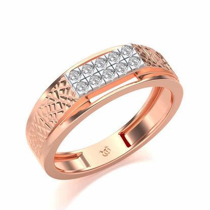 Stud Silver Ring For Men - Rose Gold - Image 1