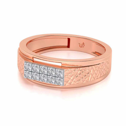 Stud Silver Ring For Men - Rose Gold - Image 2
