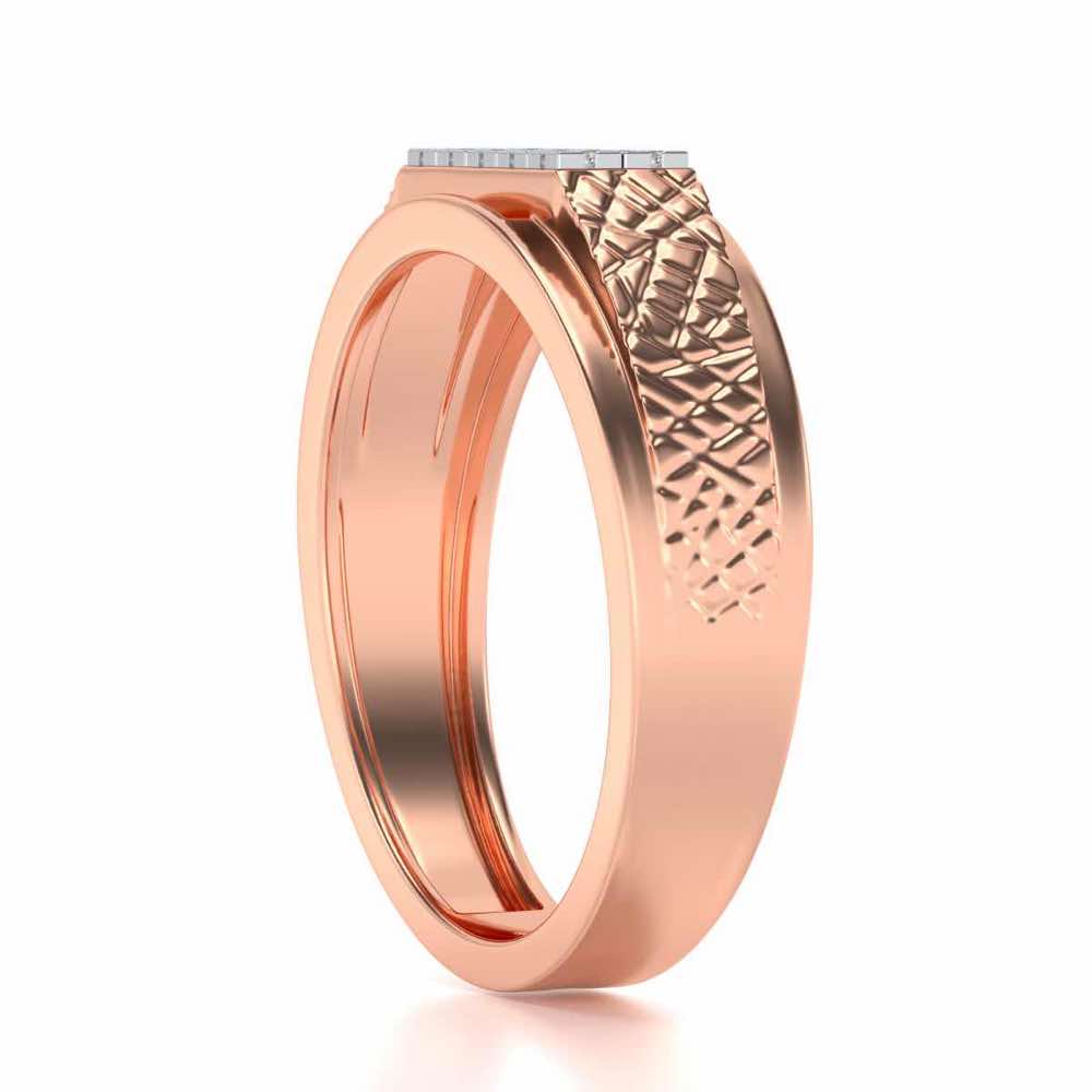 Stud Silver Ring For Men - Rose Gold - Image 3