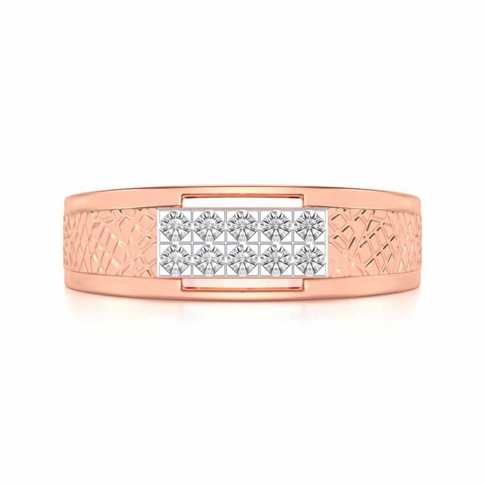 Stud Silver Ring For Men - Rose Gold - Image 4