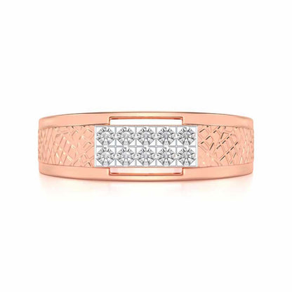Stud Silver Ring For Men - Rose Gold - Image 4