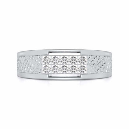 Stud Silver Ring For Men - White Gold - Image 4