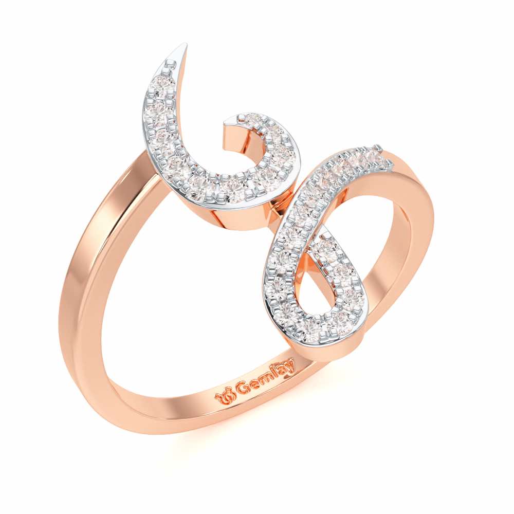 Styliish G Silver Ring - Rose Gold - Image 1
