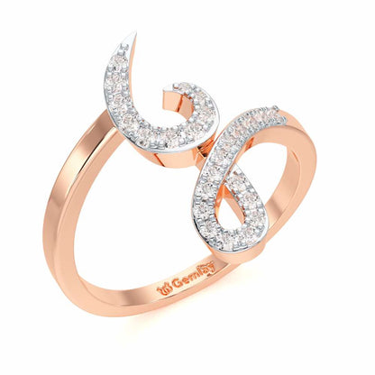 Styliish G Silver Ring - Rose Gold - Image 1