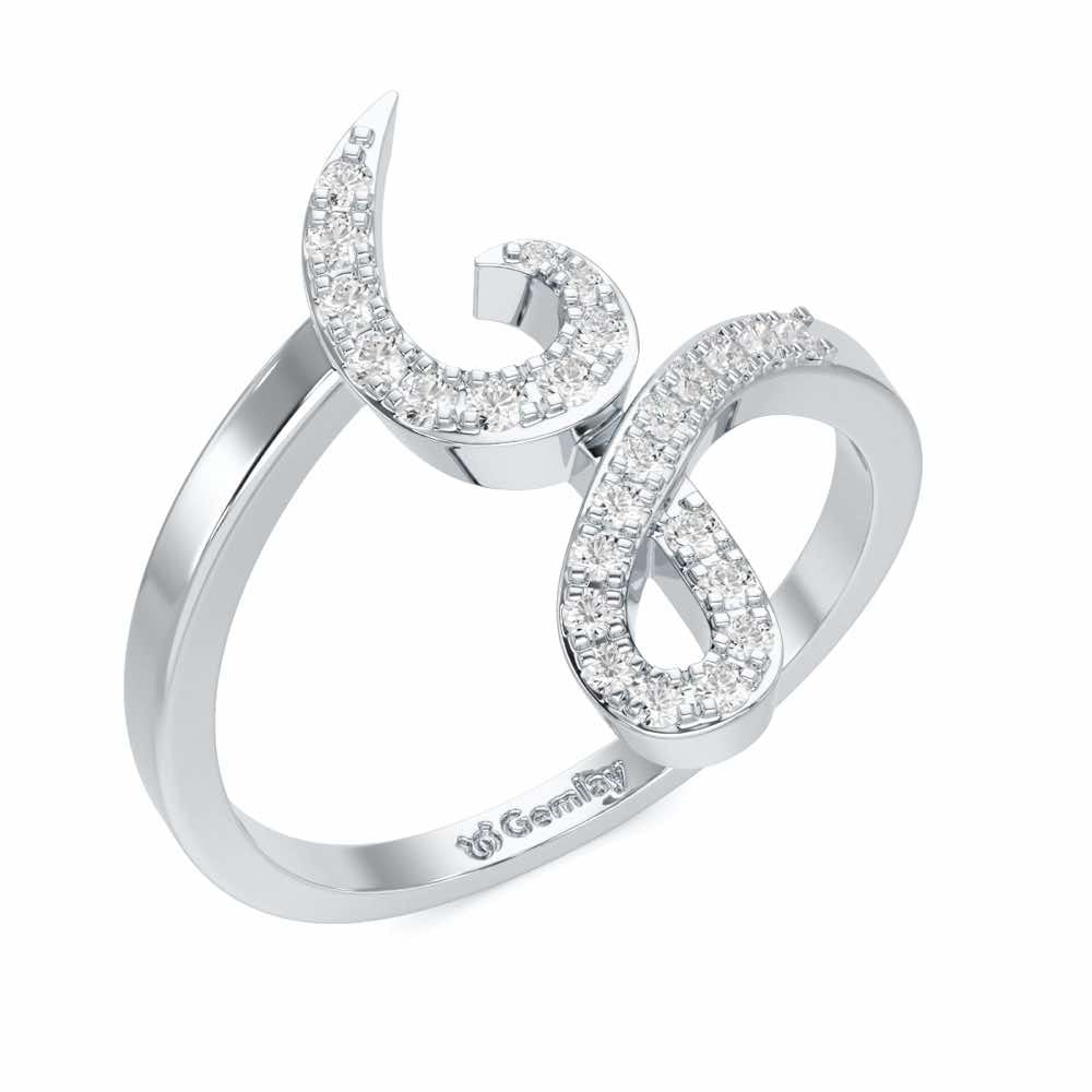 Styliish G Silver Ring - White Gold - Image 1