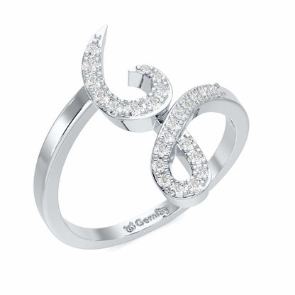Styliish G Silver Ring - White Gold - Image 1