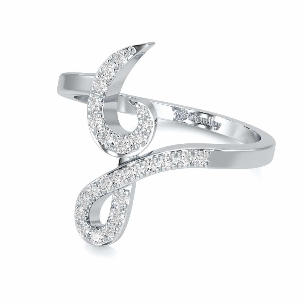 Styliish G Silver Ring - White Gold - Image 2