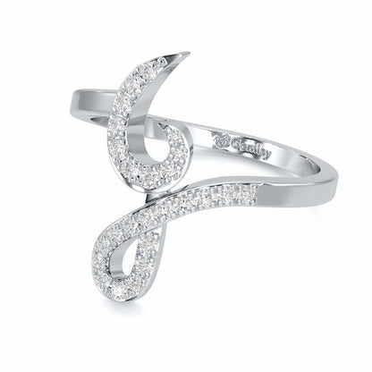 Styliish G Silver Ring - White Gold - Image 2