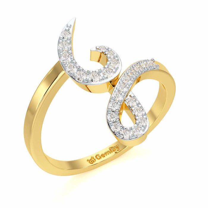 Styliish G Silver Ring - Yellow Gold - Image 1
