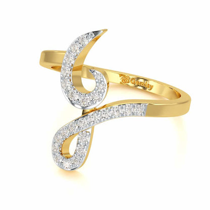 Styliish G Silver Ring - Yellow Gold - Image 2