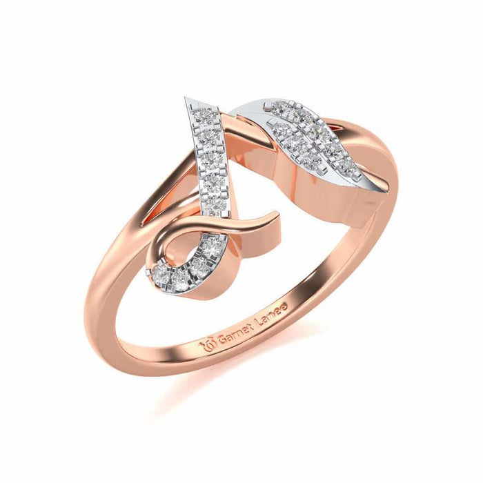 Stylish A Silver Ring - Rose Gold - Image 1