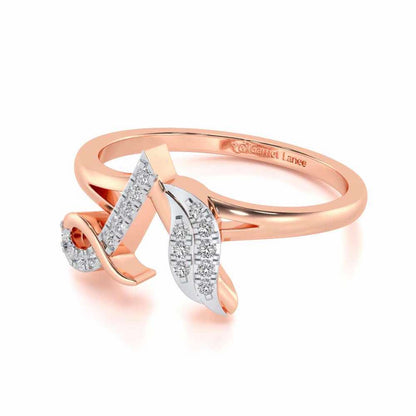 Stylish A Silver Ring - Rose Gold - Image 2