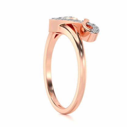 Stylish A Silver Ring - Rose Gold - Image 3