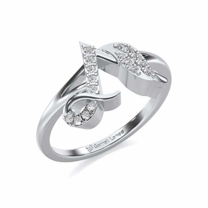 Stylish A Silver Ring - White Gold - Image 1