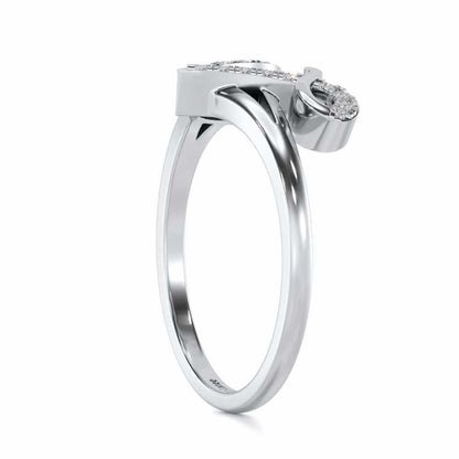 Stylish A Silver Ring - White Gold - Image 3
