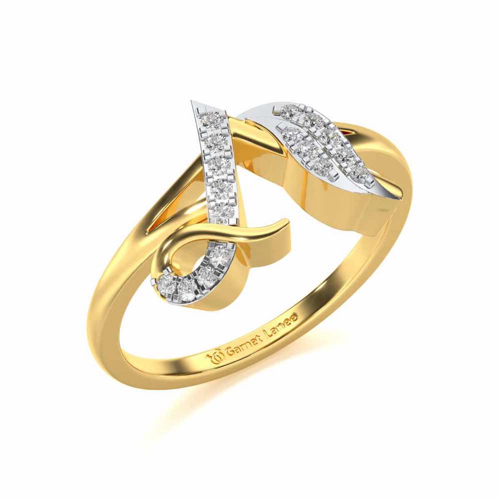 Stylish A Silver Ring - Yellow Gold - Image 1