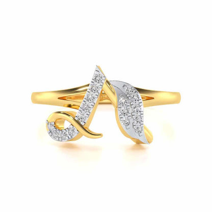 Stylish A Silver Ring - Yellow Gold - Image 4