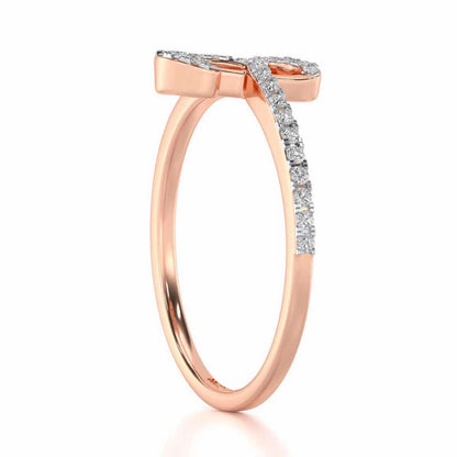 Stylish B Silver Ring - Rose Gold - Image 3
