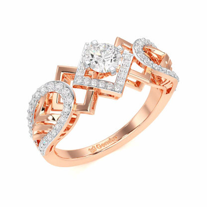 Suave Elegance Solitaire Ring - Rose Gold - Image 1