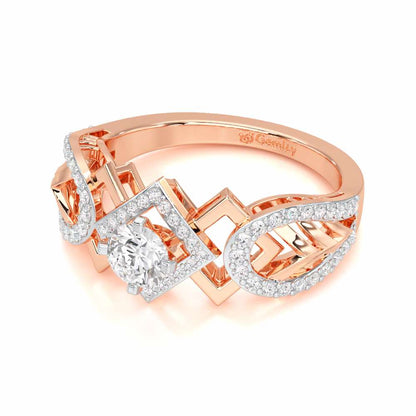 Suave Elegance Solitaire Ring - Rose Gold - Image 2