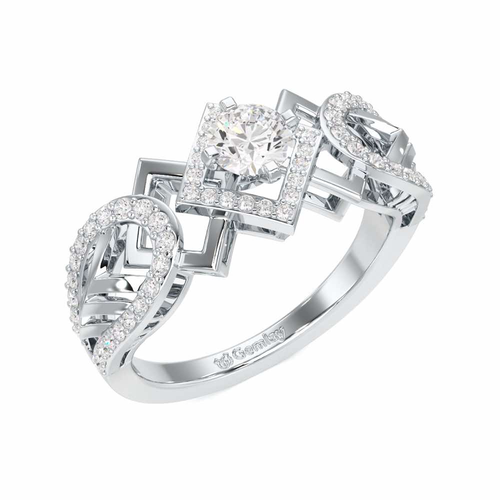 Suave Elegance Solitaire Ring - White Gold - Image 1