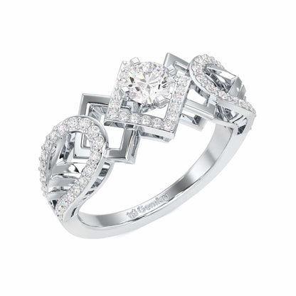 Suave Elegance Solitaire Ring - White Gold - Image 1