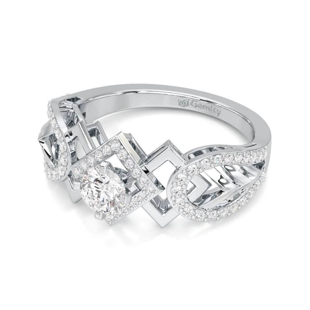 Suave Elegance Solitaire Ring - White Gold - Image 2