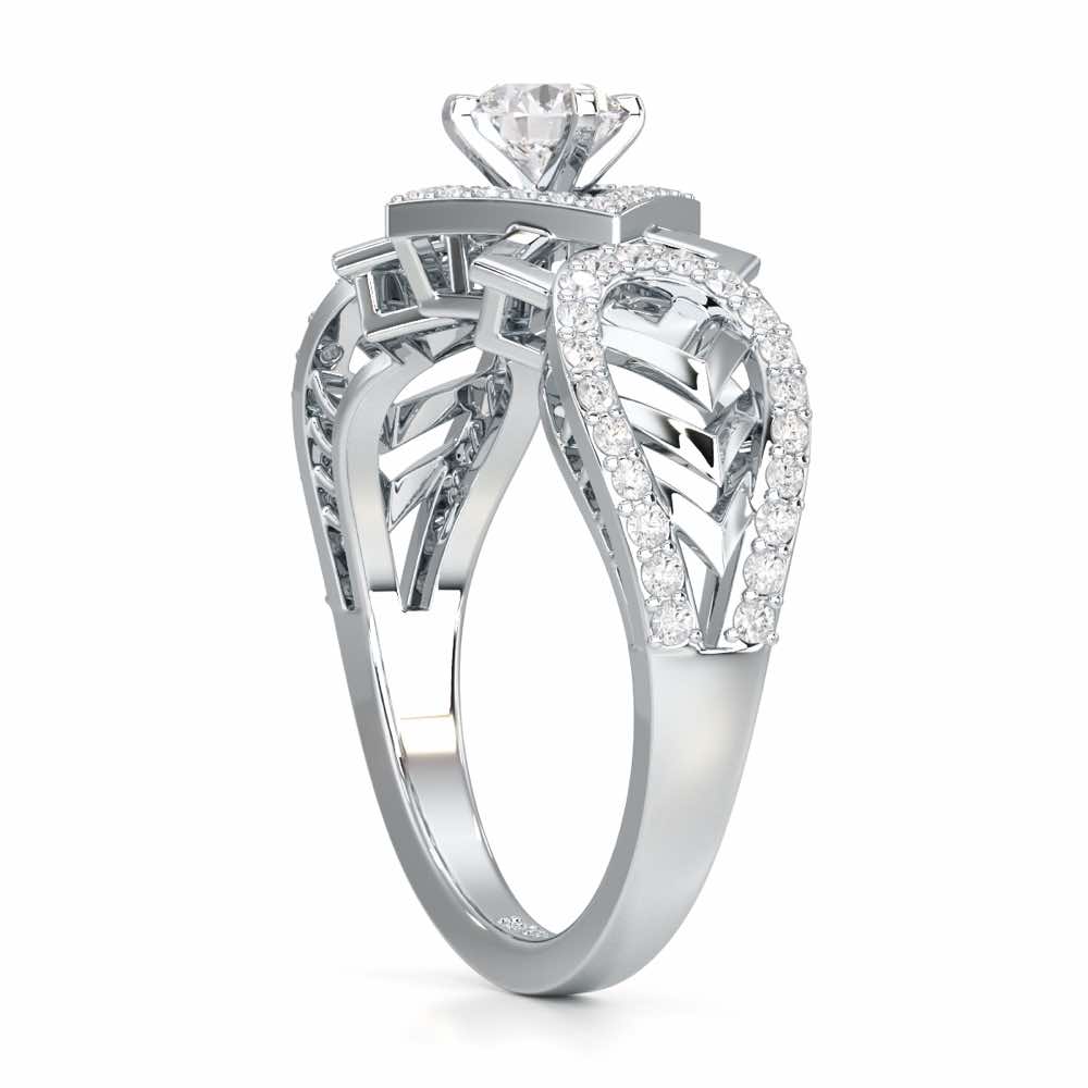 Suave Elegance Solitaire Ring - White Gold - Image 3